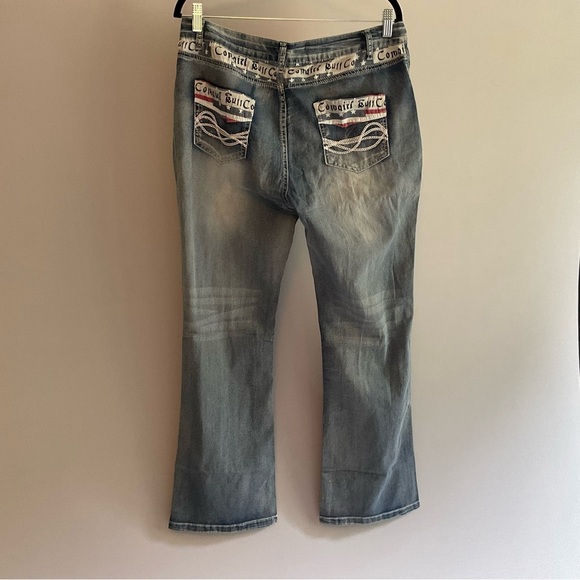 Cowgirl Tuff XL 32X29 Midrise, 5 Pocket, Whiskered, Bootcut Jeans, American Flag - Picture 16 of 16